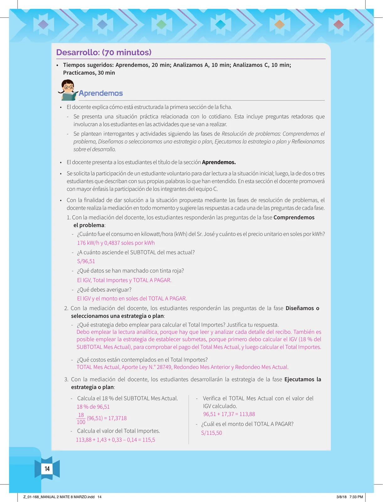 Miniatura página 16 de Resolvamos problemas 2 : manual para el docente 2018 · 2018