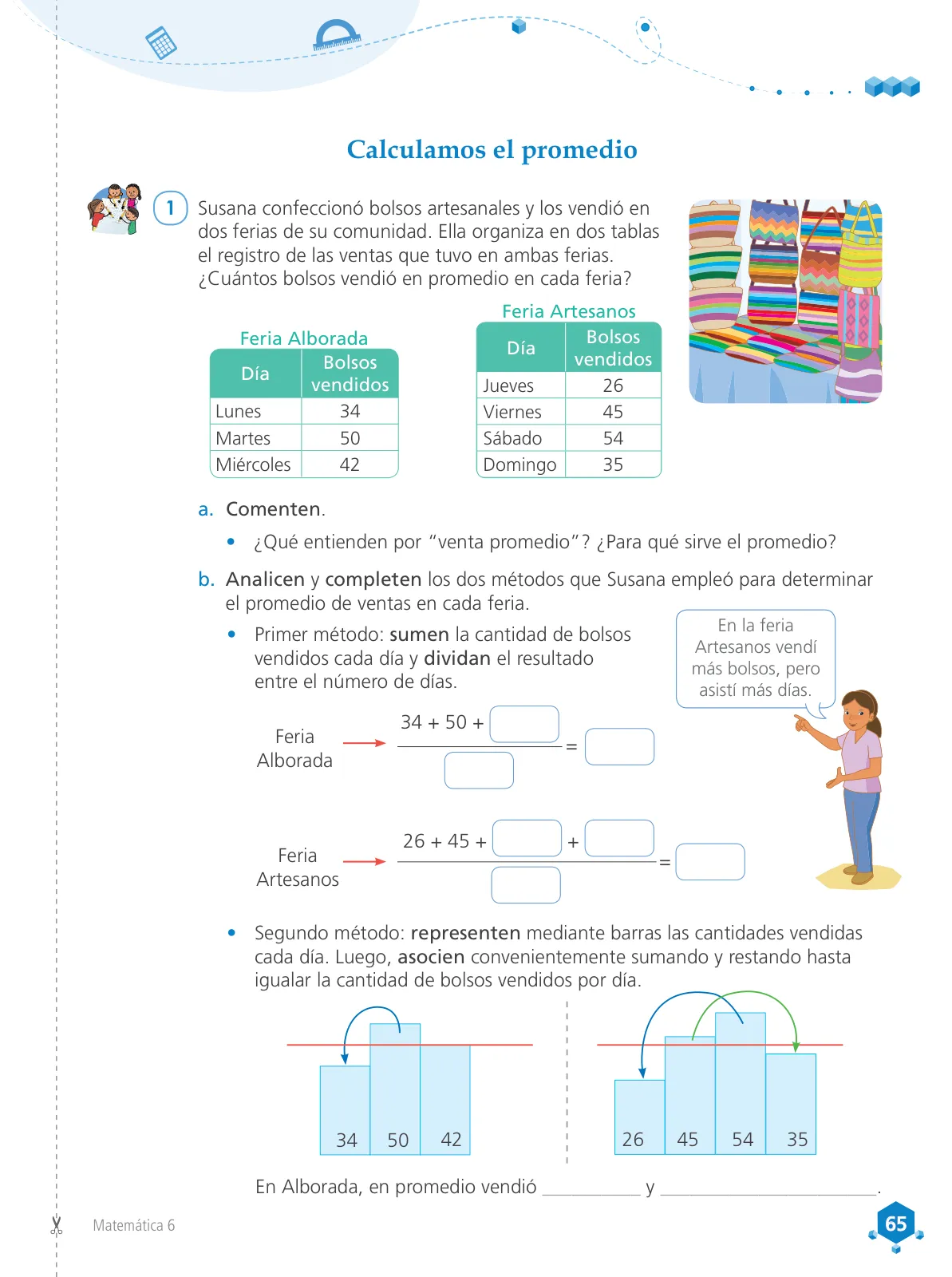 Página 67 de Matemática 6 : cuaderno de trabajo para sexto grado de Educación Primaria 2019 · 2019