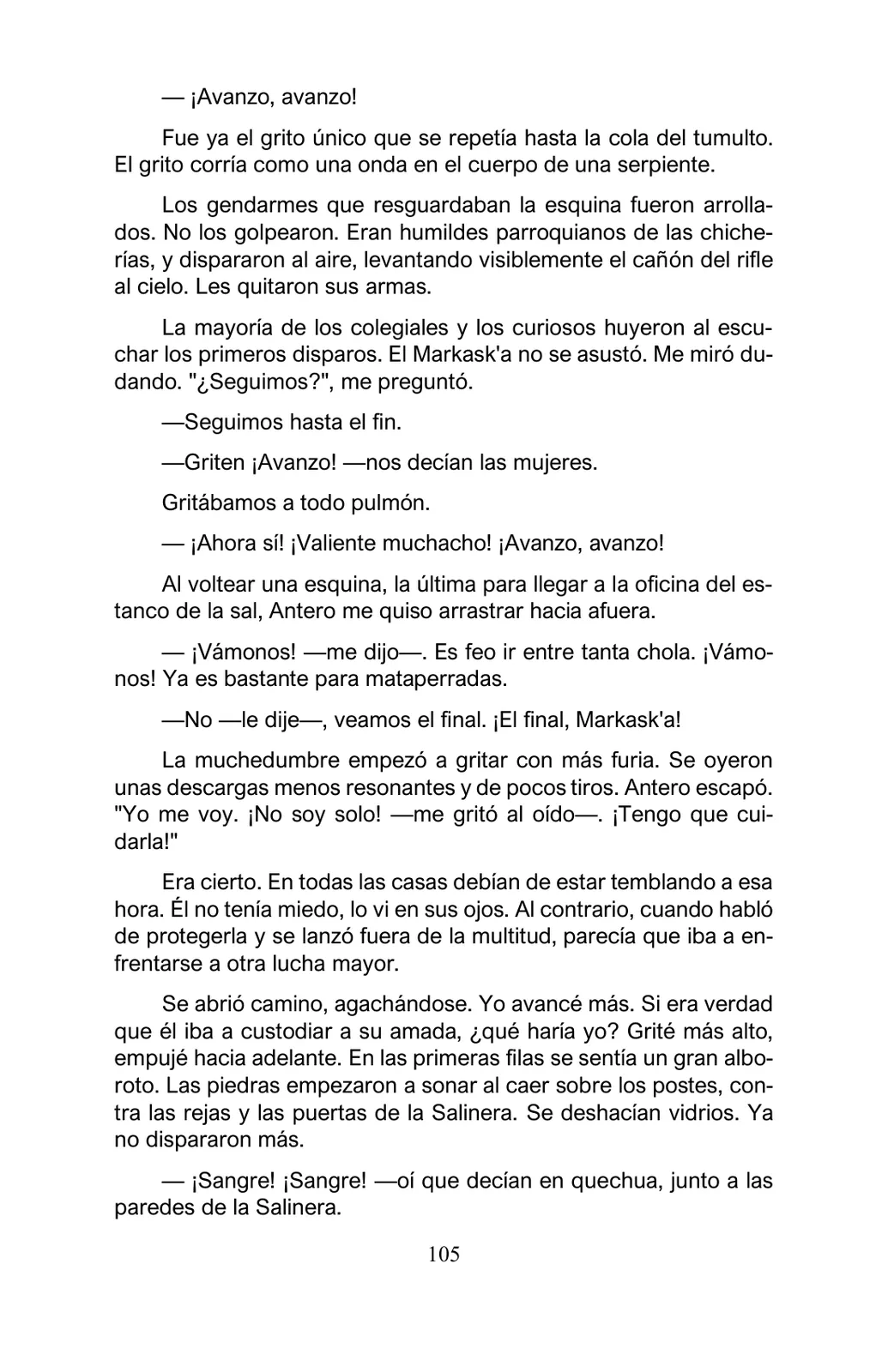 Miniatura página 105 de Arguedas, entre el fuego y el amor : textos seleccionados para estudiantes de Educación Básica · 2021