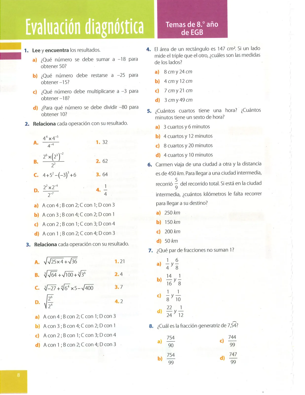 Página 8 de Matematica · 9 EGB · 2025