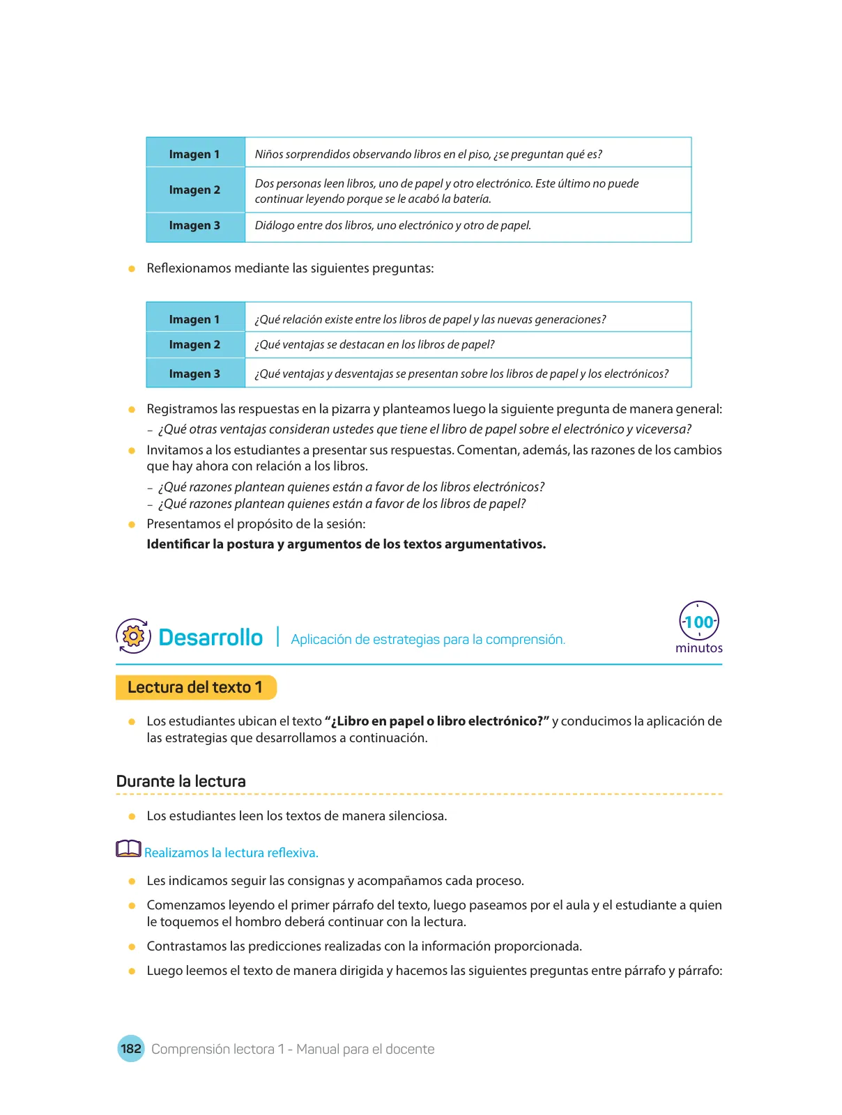Miniatura página 184 de Comprensión lectora : manual para el docente de primer grado de Secundaria 2018 · 2018