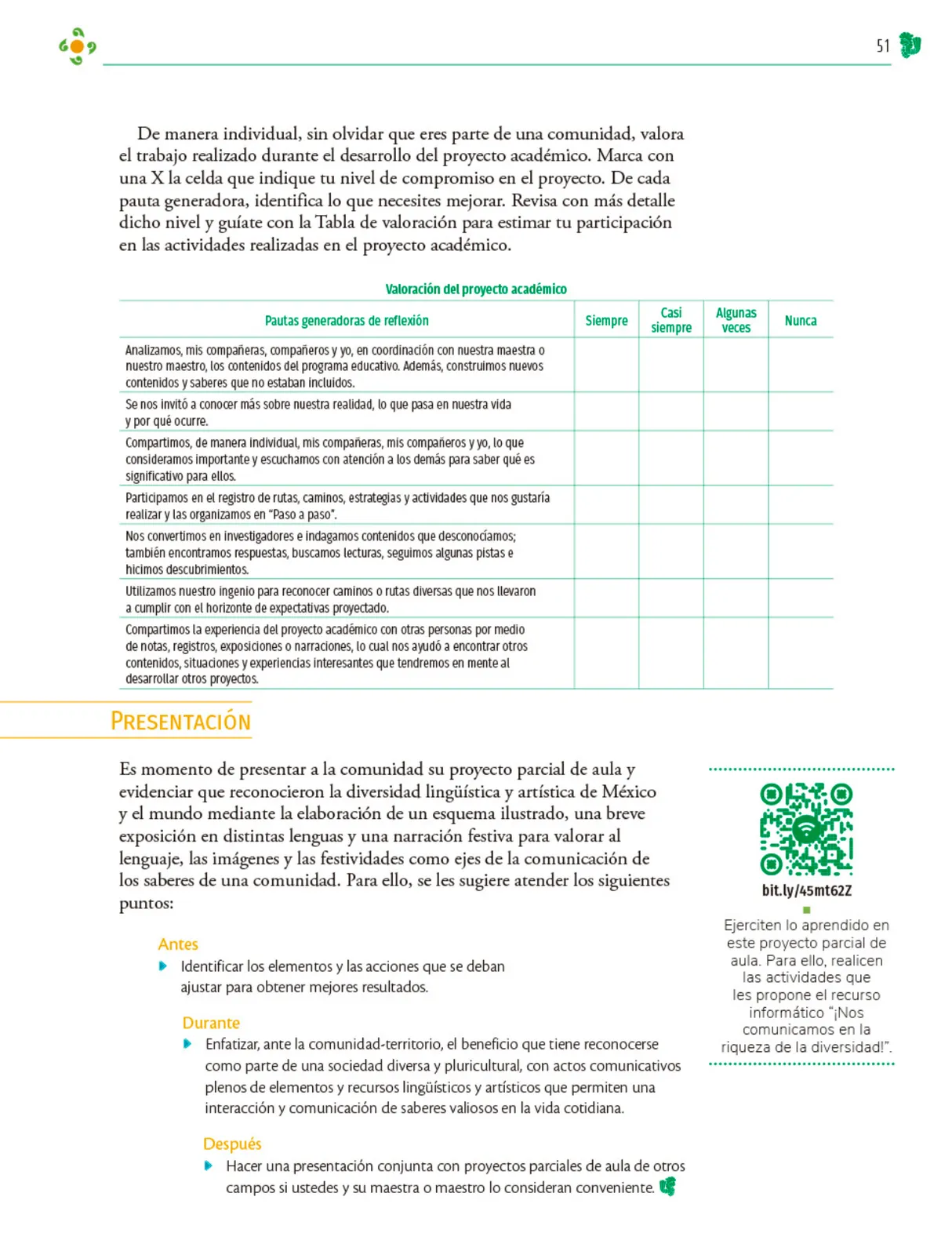 Página 52 de Colección Sk´asolil. Nuestro libro de Proyectos. Tomo I. Libro de Educación Telesecundaria Grado 2° Ciclo Escolar 2025 - 2026