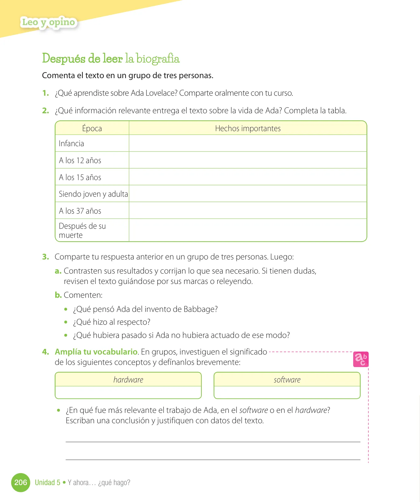 Página 208 de Lenguaje y Comunicación – Cuarto Básico | Texto del Estudiante MINEDUC – Descargar PDF · 2024