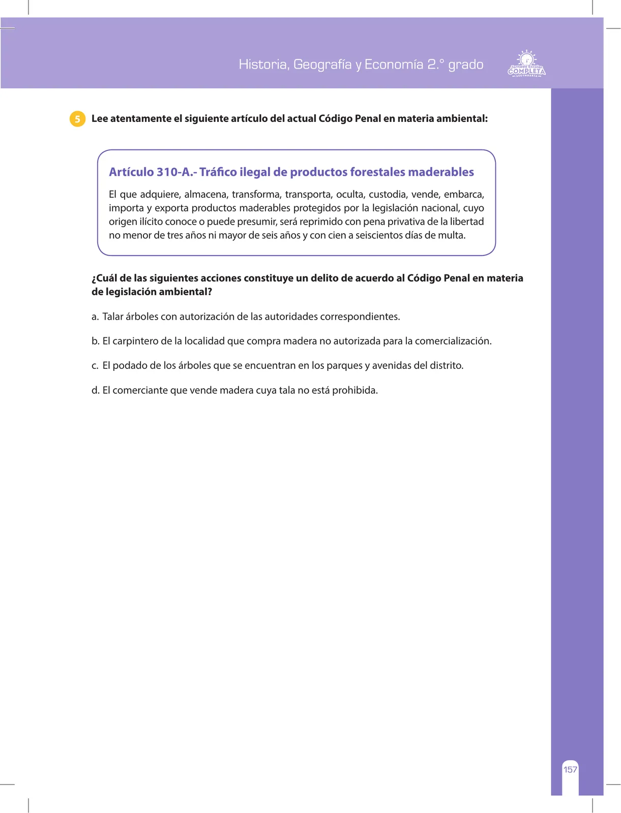 Página 157 de Historia, Geografía y Economía 2 : cuaderno de reforzamiento pedagógico - JEC ﻿ · 2016
