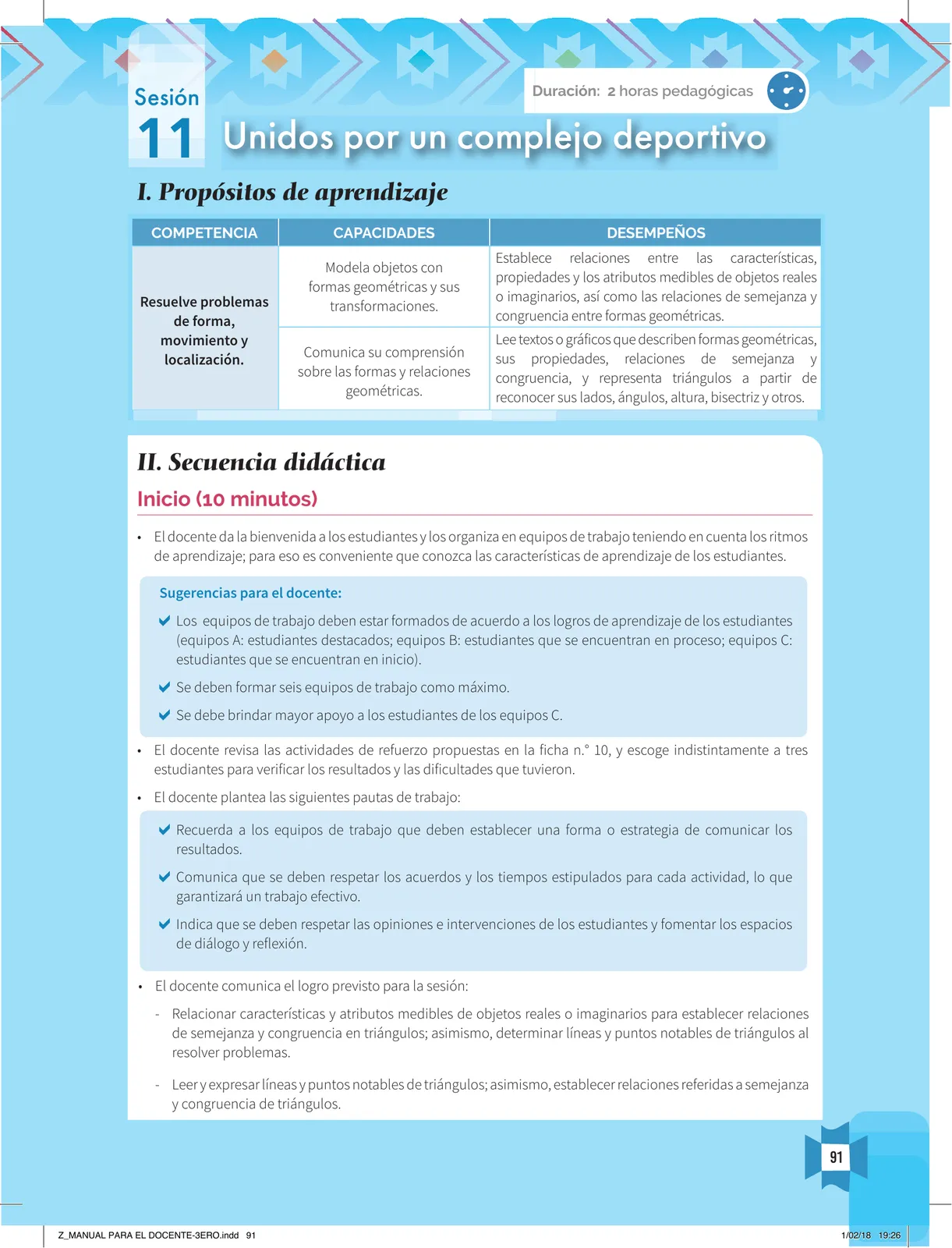 Página 93 de Resolvamos problemas 3 : manual para el docente 2018 · 2018