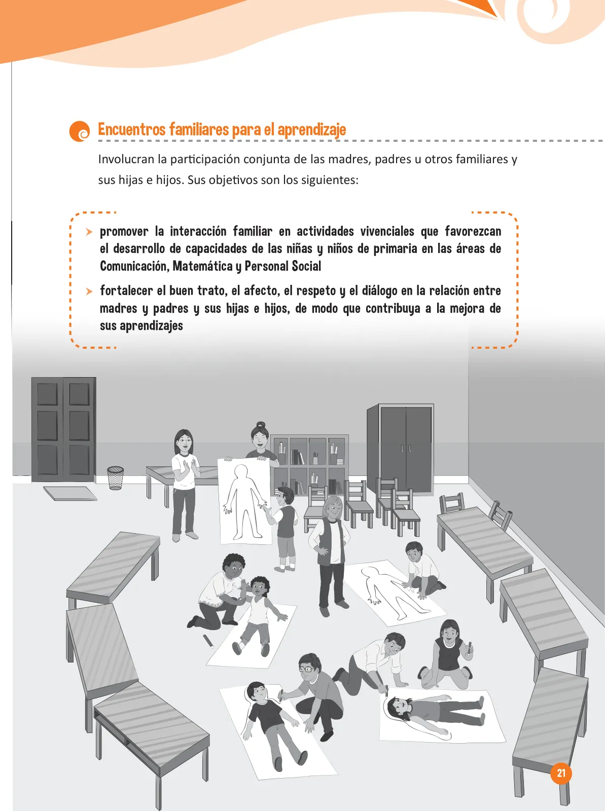 Página 23 de Guía para el trabajo docente con las familias del ciclo IV de Primaria · 2016
