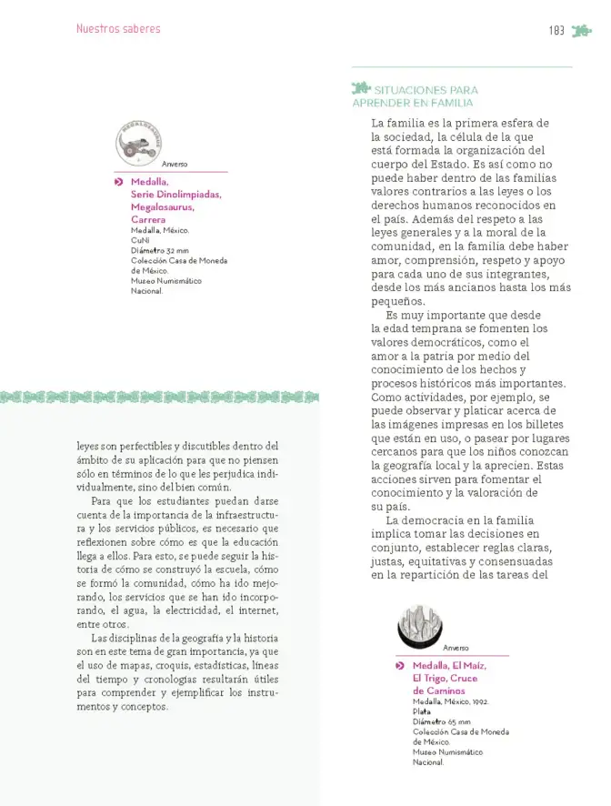 Página 184 de Nuestros saberes: Libro para alumnos, maestros y familia. Libro de Educación Primaria Grado 6° Ciclo Escolar 2025 - 2026
