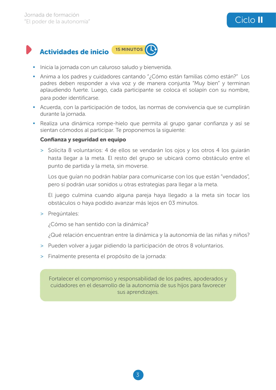 Página 3 de Jornada de formación “El poder de la autonomía” : ciclo II · 2025