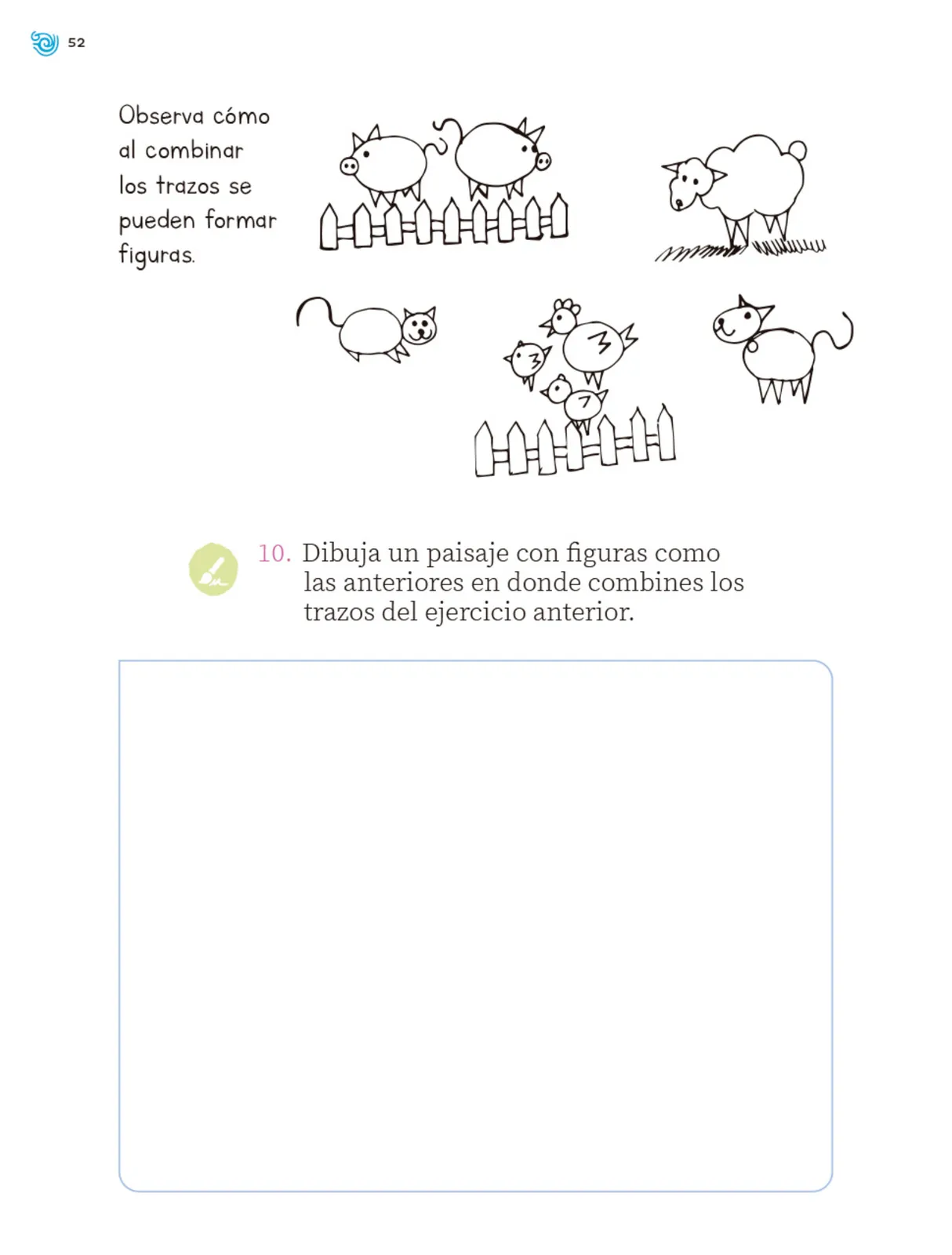 Miniatura página 53 de Múltiples lenguajes. Trazos y palabras.   Libro de Educación Primaria Grado 1°  Ciclo Escolar 2025 - 2026