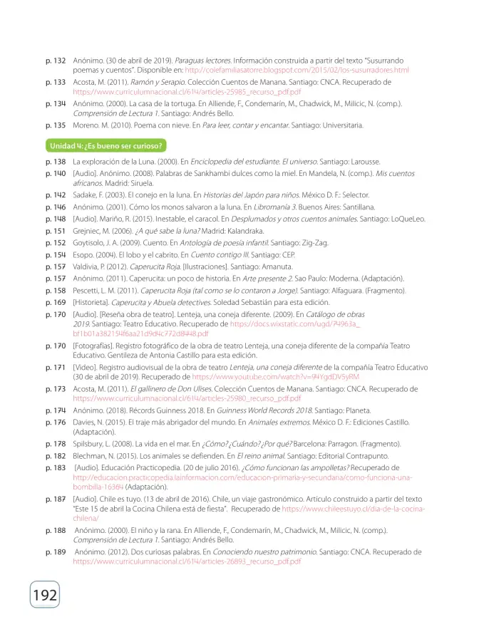 Página 194 de Lenguaje y Comunicación – Segundo Básico – Texto del Estudiante MINEDUC – Descargar PDF · 2024