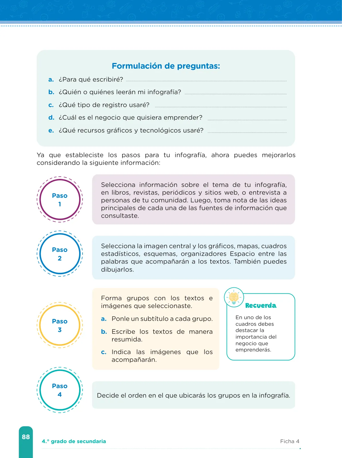 Página 90 de Fichas de aprendizaje de Comunicación 4 · 2024