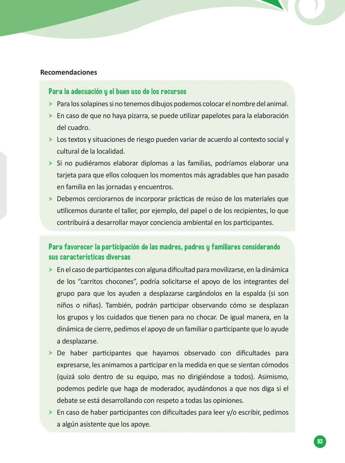Página 85 de Guía para el trabajo docente con las familias del ciclo V de Primaria · 2016