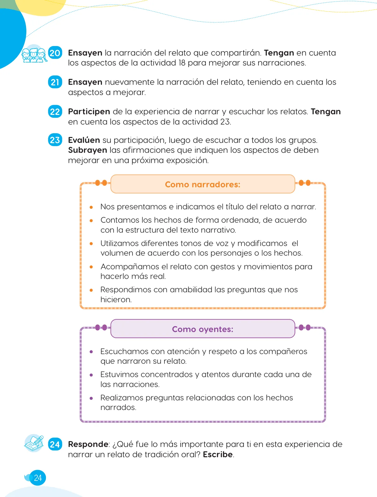 Página 26 de Cuadernillo de Comunicación 4, cuarto grado de Primaria · 2023
