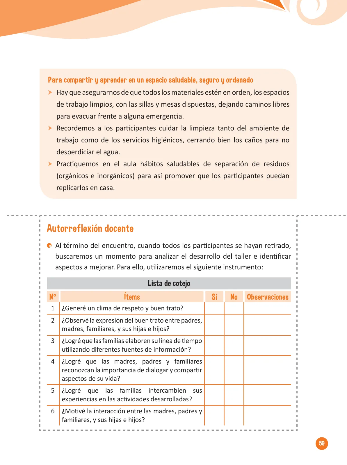 Página 61 de Guía para el trabajo docente con las familias del ciclo IV de Primaria · 2016
