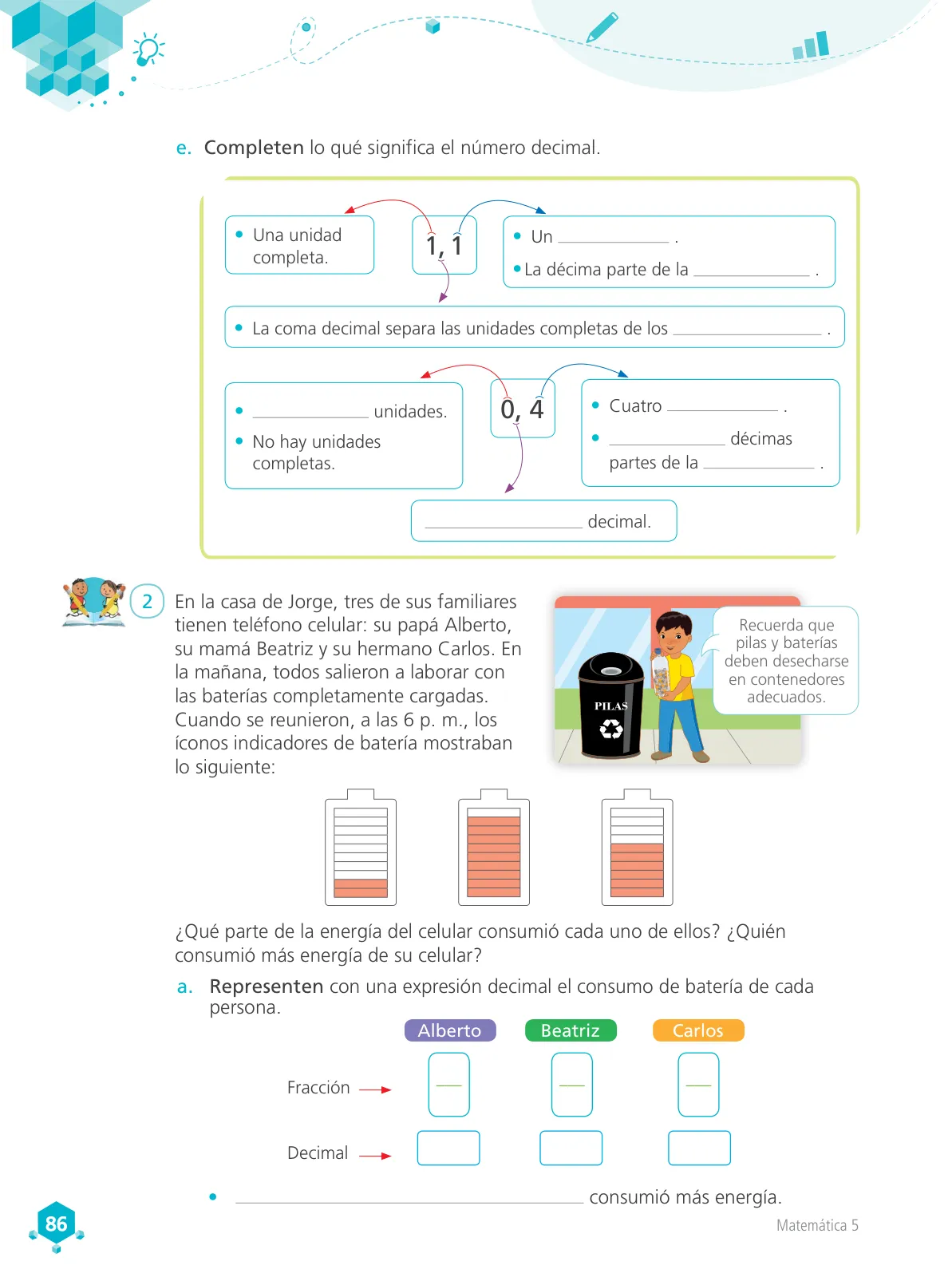 Miniatura página 87 de Matemática 5 : cuaderno de trabajo para quinto grado de Educación Primaria 2018 · 2018