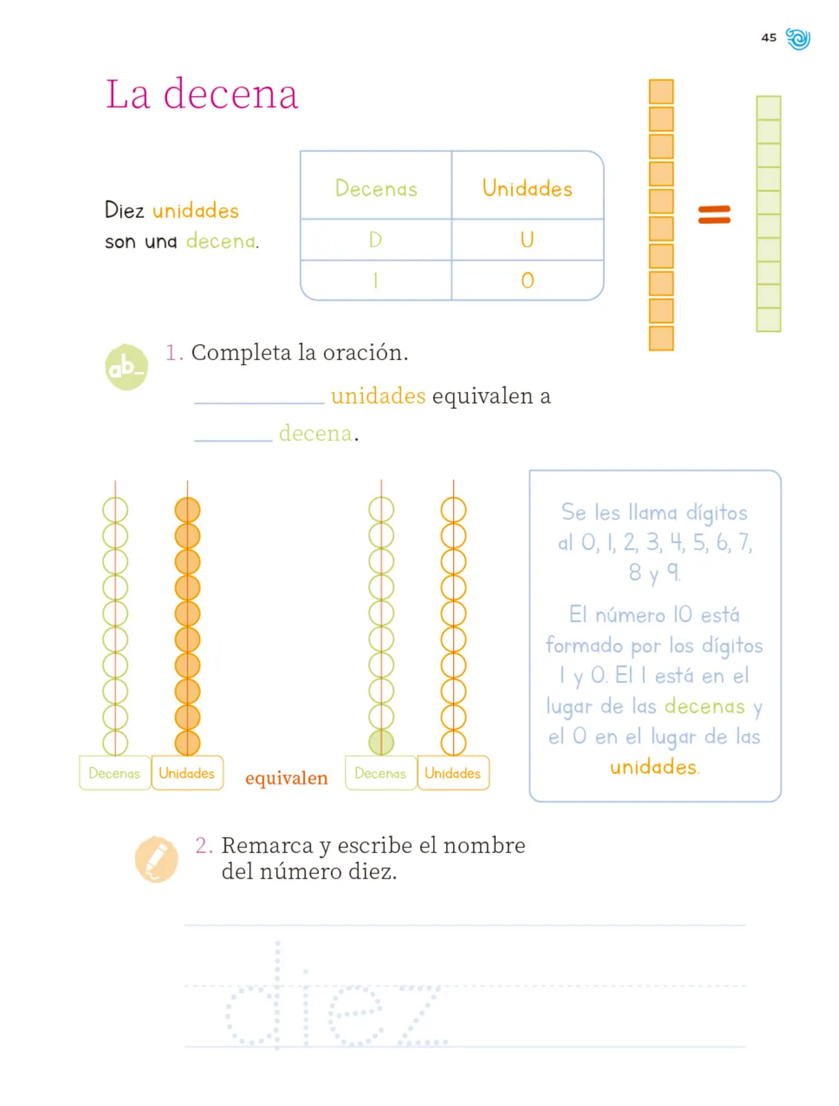 Página 46 de Múltiples lenguajes. Trazos y números.   Libro de Educación Primaria Grado 1°  Ciclo Escolar 2025 - 2026