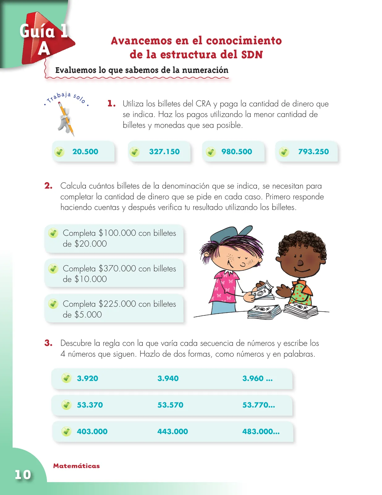 Miniatura página 10 de Matematica 4° · Cartilla 01