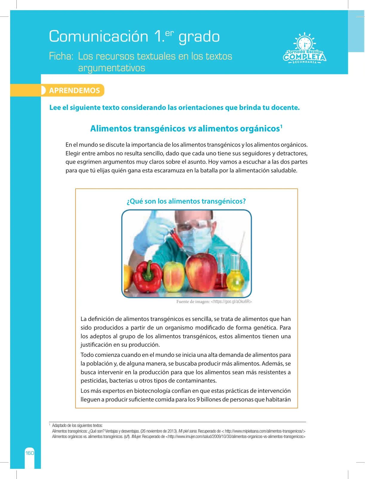 Miniatura página 160 de Comunicación Secundaria 1. Cuaderno de reforzamiento pedagógico - JEC · 2016