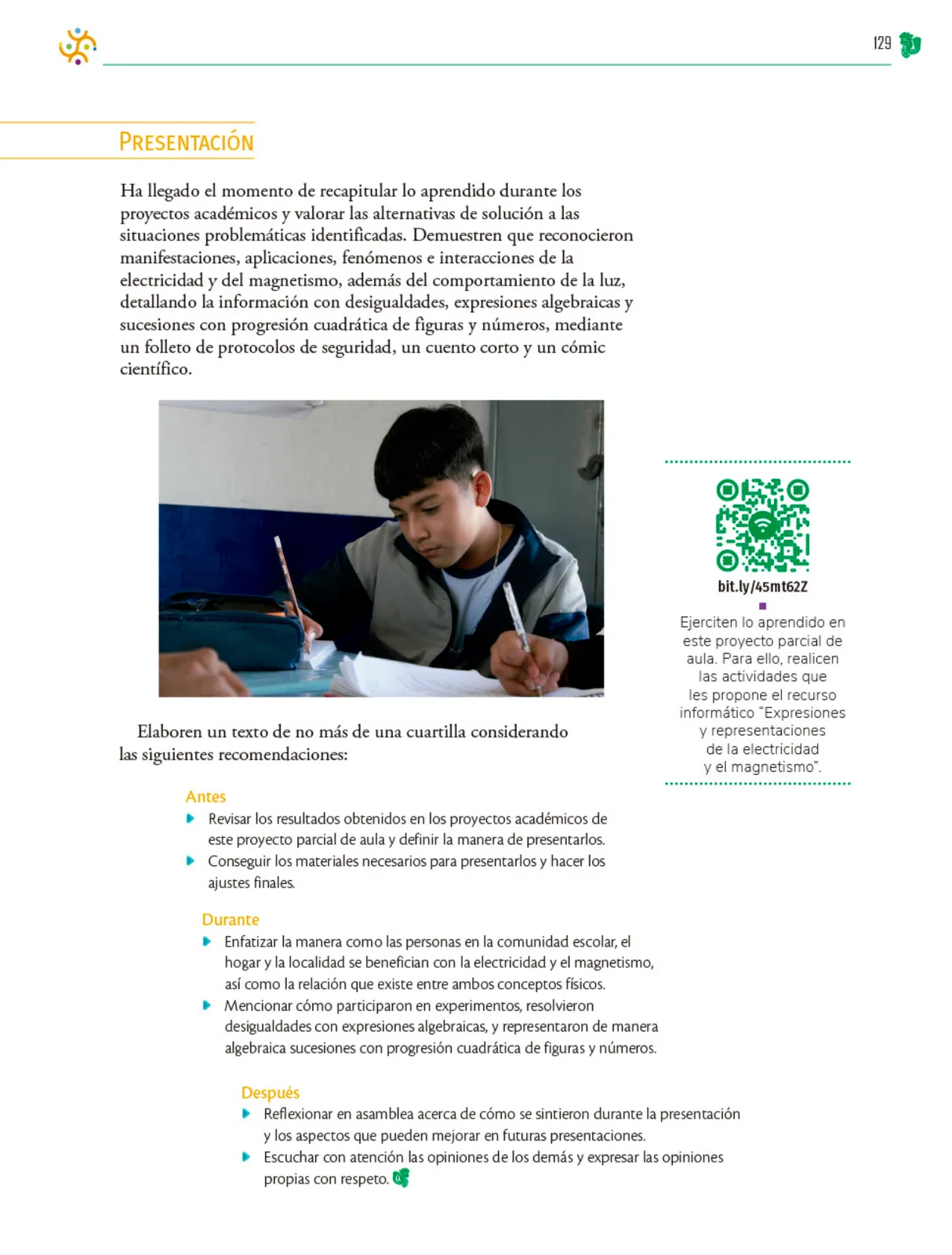 Miniatura página 130 de Colección Sk´asolil. Nuestro libro de Proyectos.  Tomo II.  Libro de Educación Telesecundaria Grado 2°  Ciclo Escolar 2025 - 2026