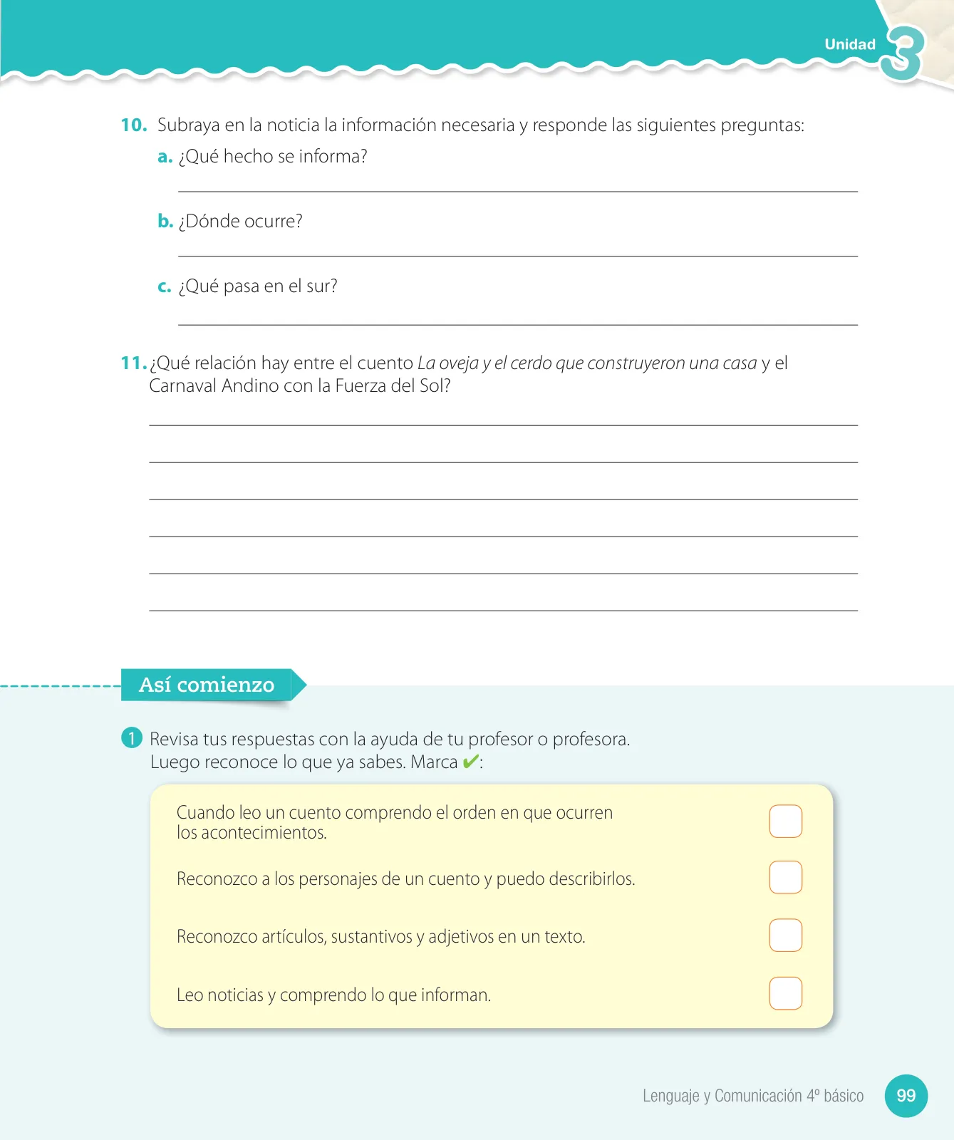 Página 101 de Lenguaje y Comunicación – Cuarto Básico | Texto del Estudiante MINEDUC – Descargar PDF · 2024