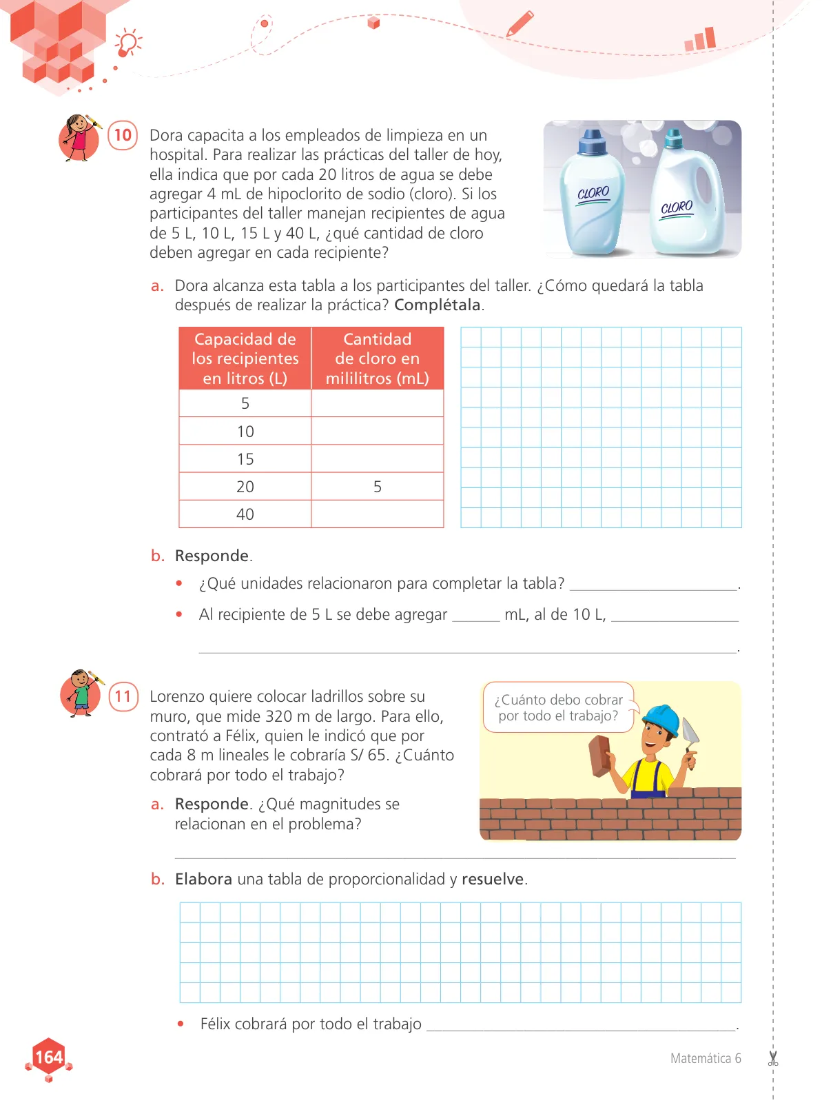 Miniatura página 166 de Matemática 6 : cuaderno de trabajo para sexto grado de Educación Primaria 2019 · 2019