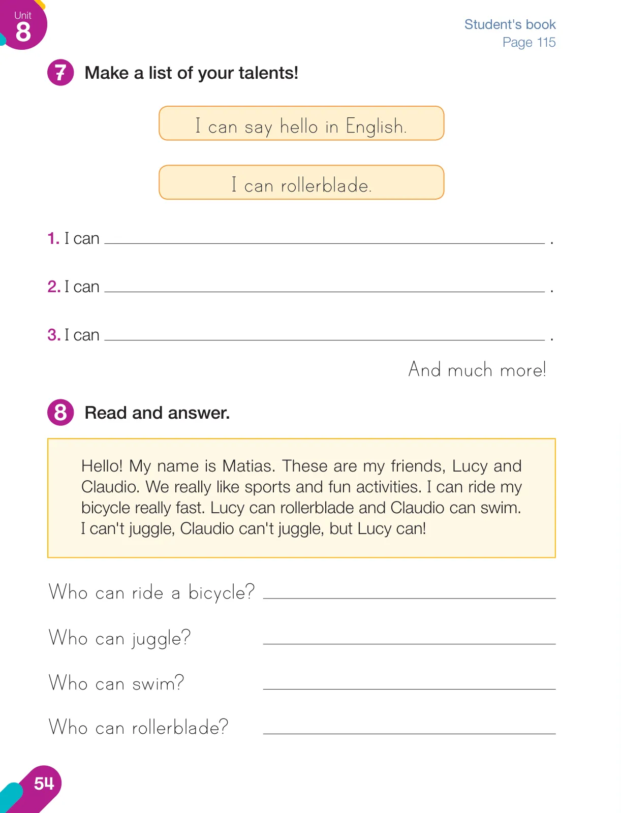 Miniatura página 56 de Inglés – Segundo Básico | Texto del Estudiante MINEDUC – Descargar PDF · 2024