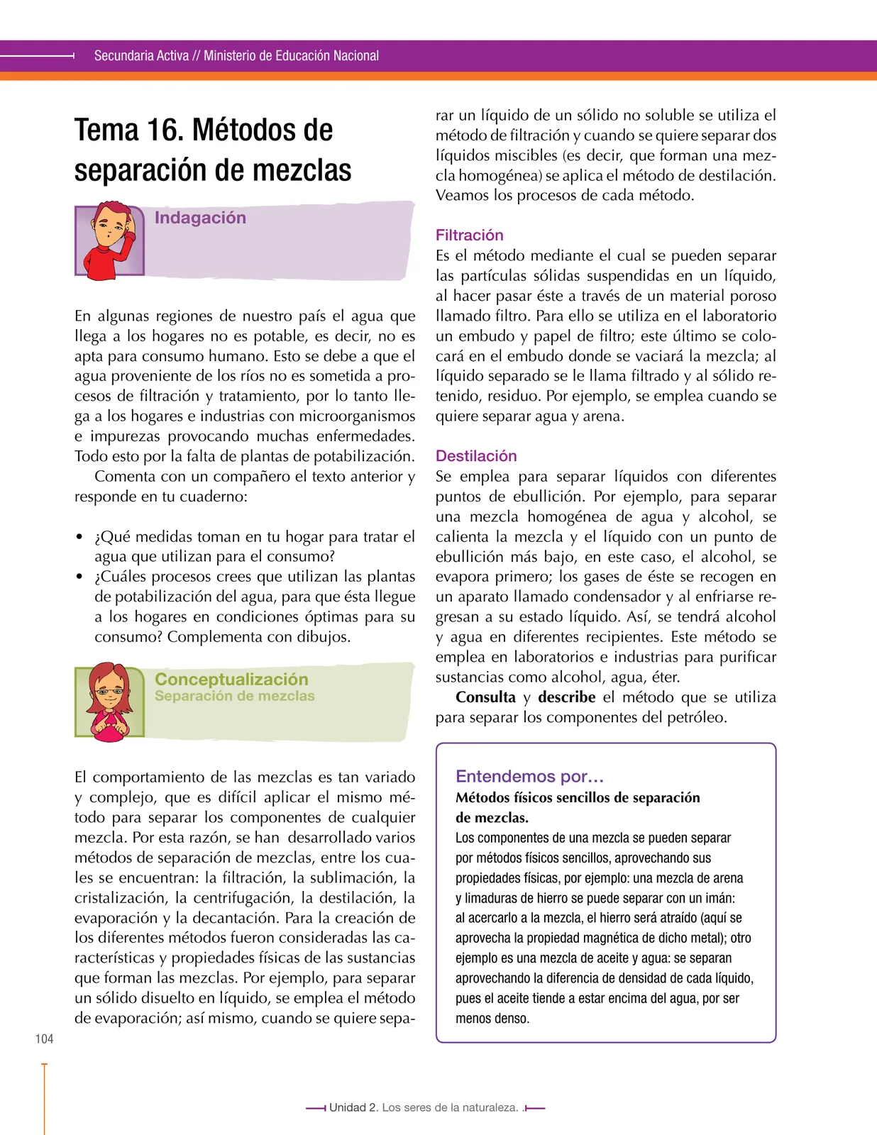 Página 104 de Ciencias Naturales 7° · Secundaria Activa