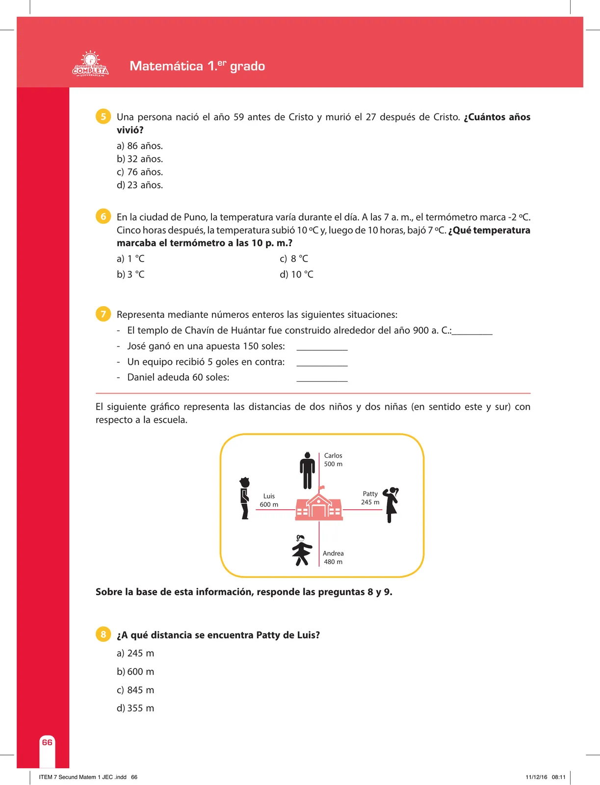 Miniatura página 66 de Matemática 1 : cuaderno de reforzamiento pedagógico - JEC · 2016