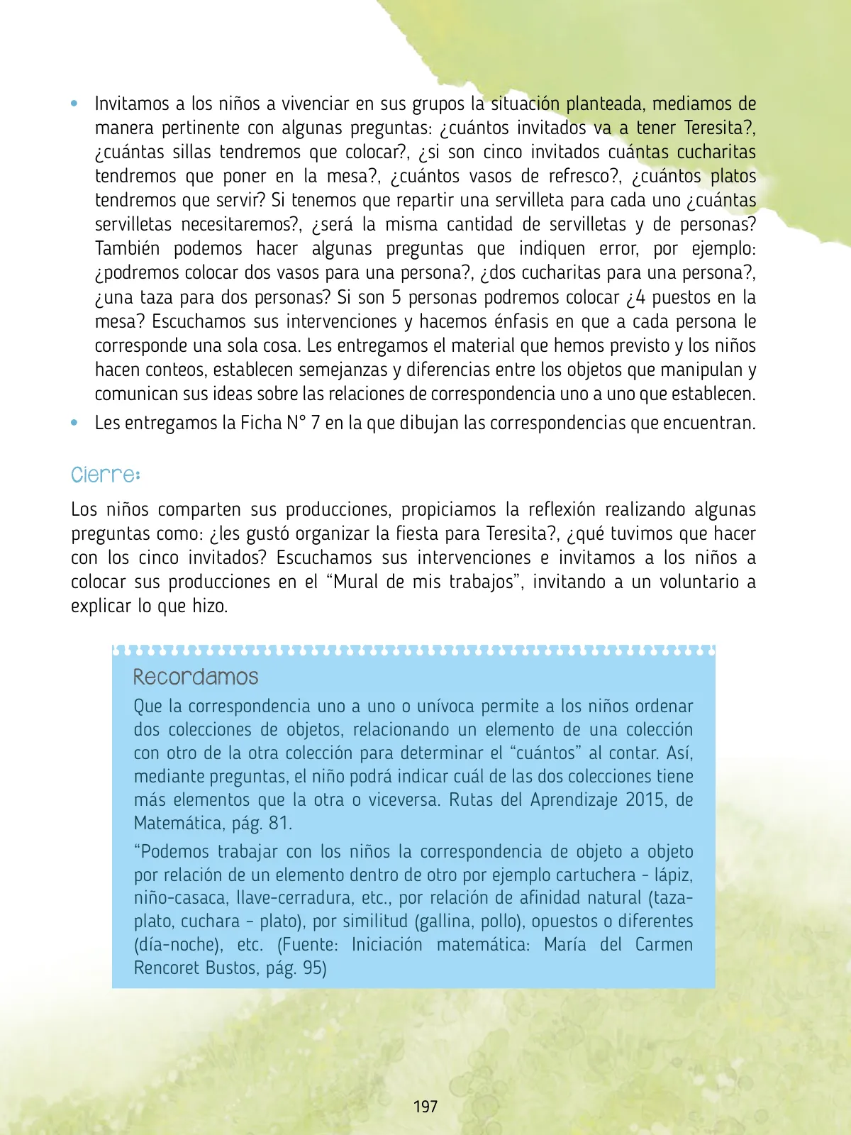 Miniatura página 199 de Agenda pedagógica 2017-2018 para docentes de II Ciclo de Instituciones de nivel de Educación Inicial · 2017