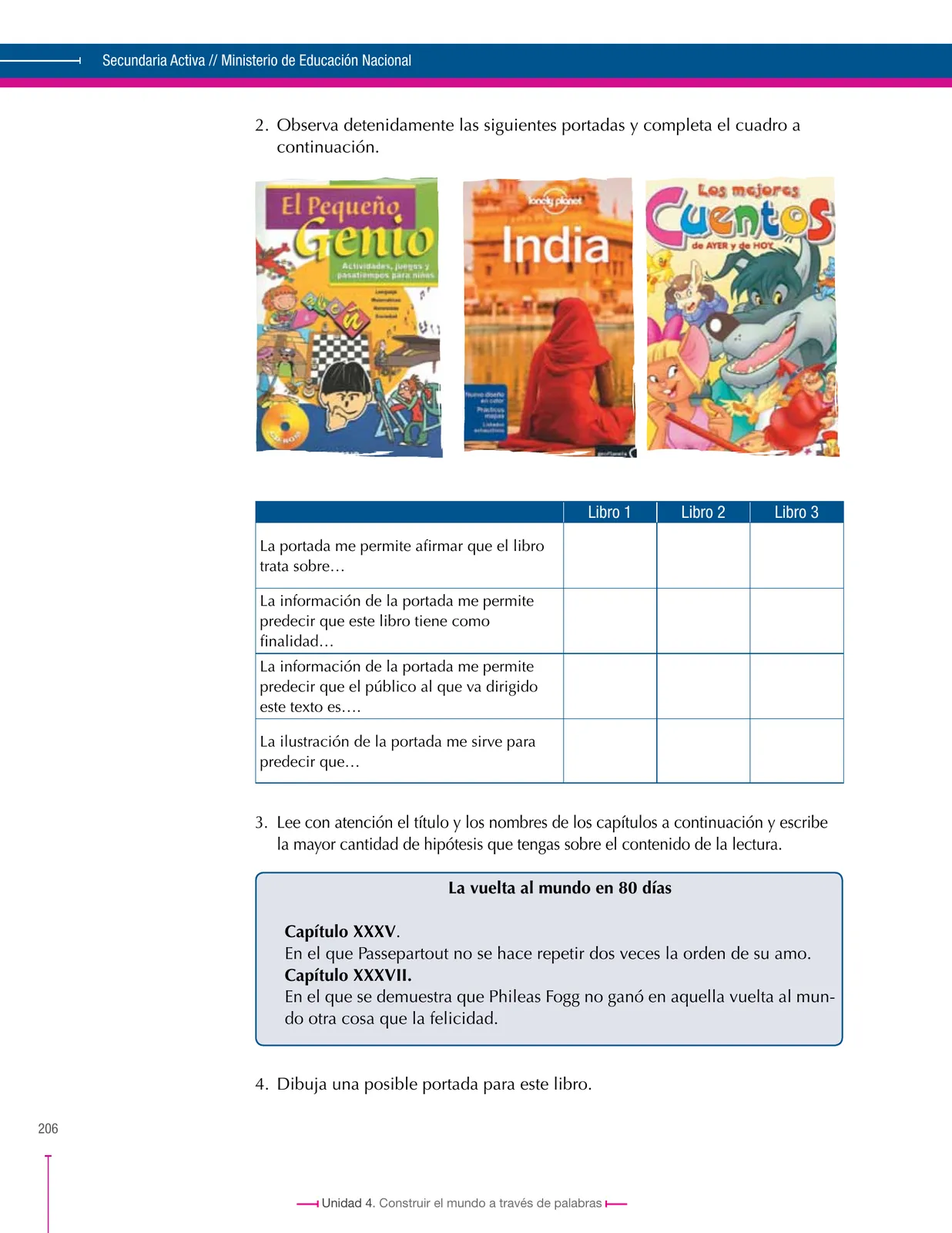 Página 206 de Lenguaje 6° · Secundaria Activa