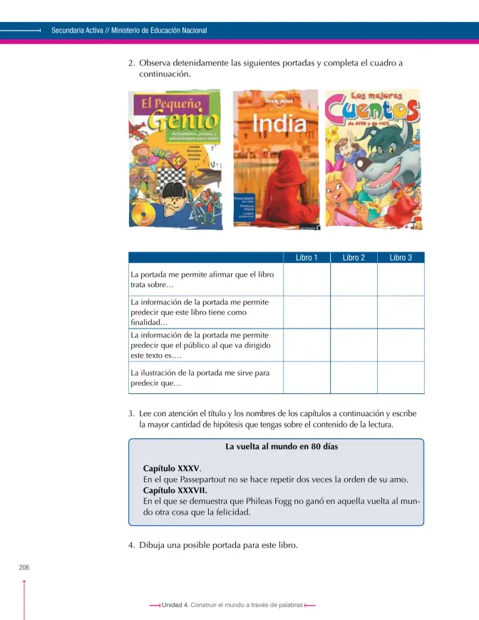 Página 206 de Lenguaje 6° · Secundaria Activa