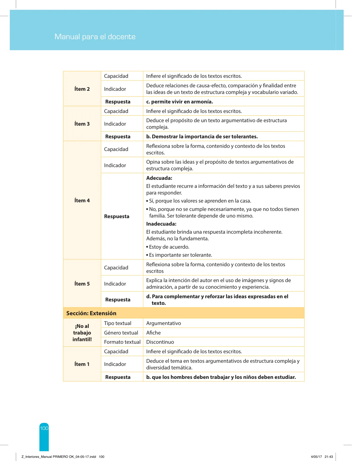 Página 102 de Comprensión lectora 1 : manual para el docente de primer grado de Secundaria · 2017