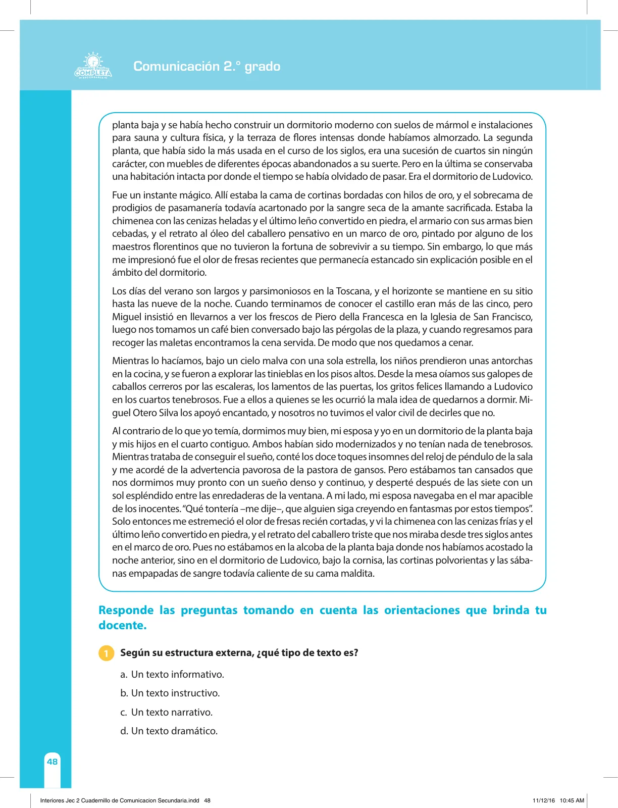 Miniatura página 48 de Comunicación Secundaria 2. Cuaderno de reforzamiento pedagógico - JEC · 2016