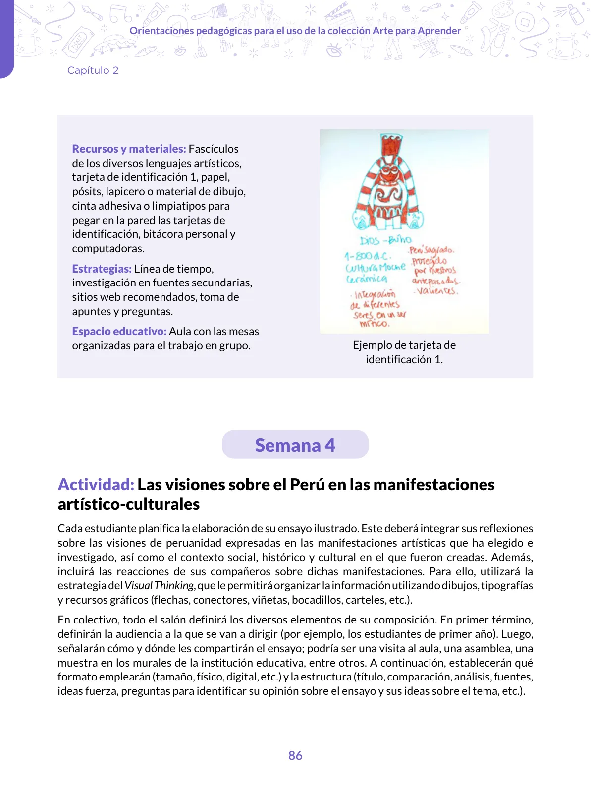 Miniatura página 86 de Orientaciones pedagógicas para el uso de la colección arte para aprender para docentes de Arte y Cultura de Educación Secundaria · 2024