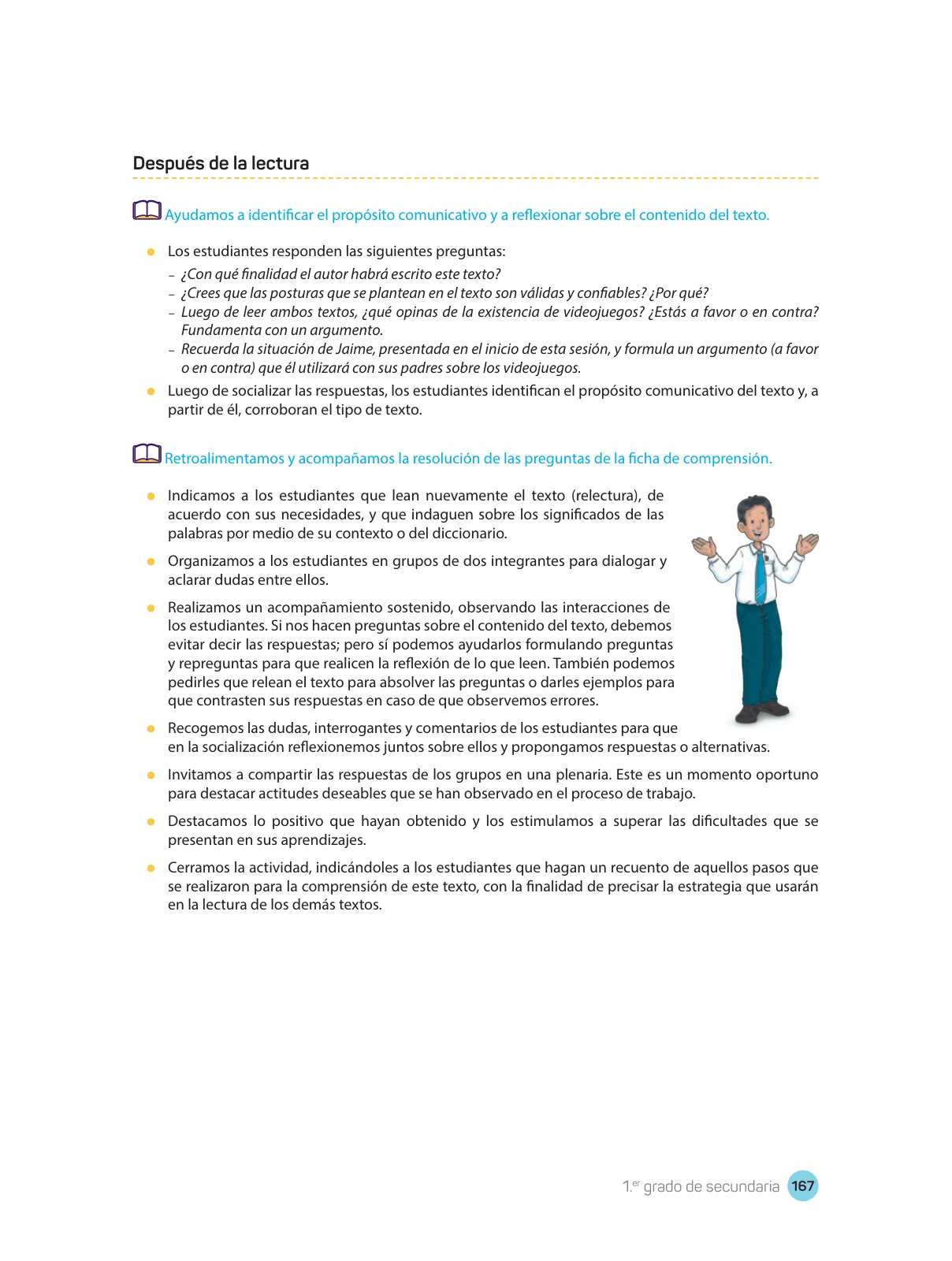Miniatura página 169 de Comprensión lectora : manual para el docente de primer grado de Secundaria 2018 · 2018