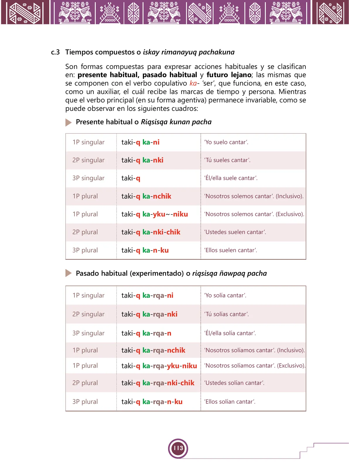 Miniatura página 115 de Urin Qichwa Qillqay Yachana Mayt'u = Manual de escritura quechua sureño · 2021