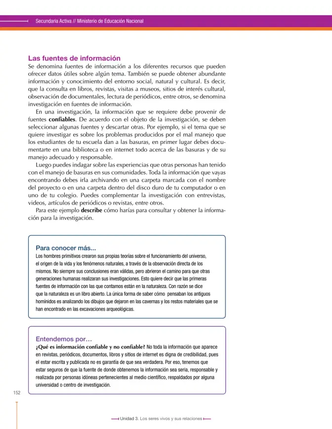 Página 154 de Ciencias Naturales 6° · Secundaria Activa