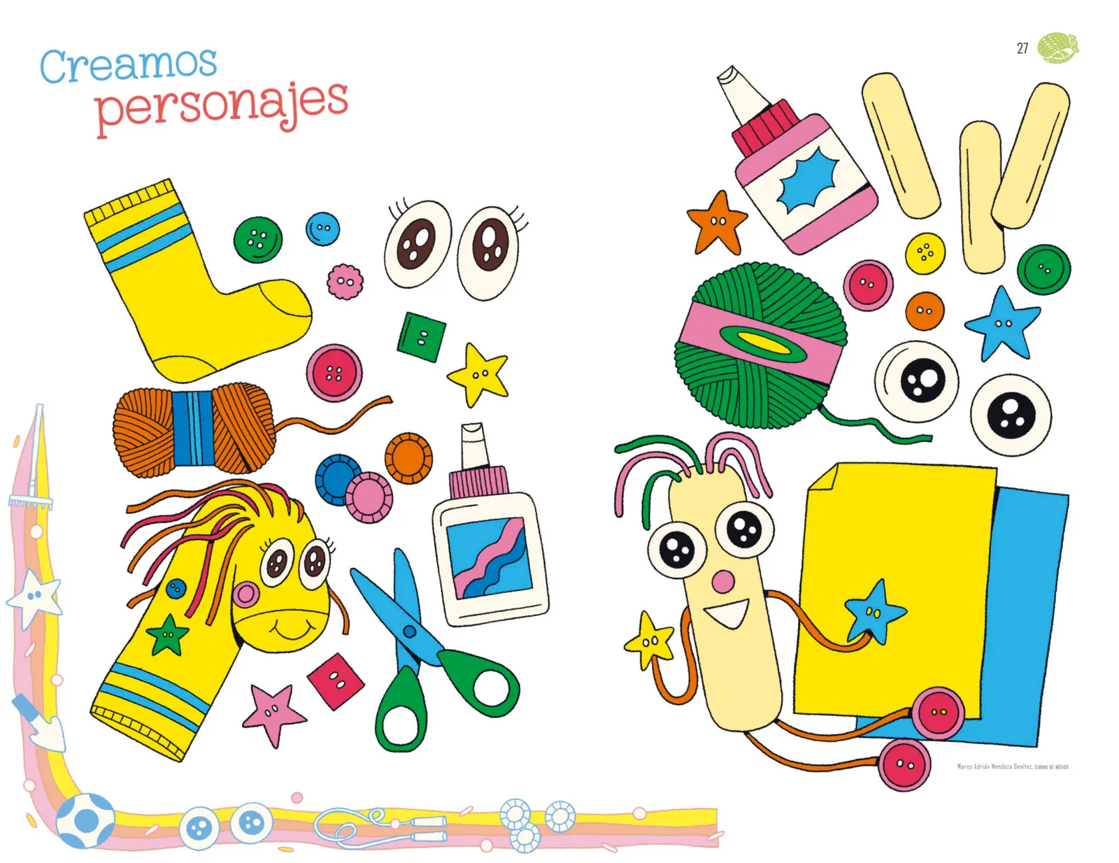 Página 28 de Explorar e imaginar con mi libro de Preescolar.   Libro de Educación Preescolar Grado 1°  Ciclo Escolar 2025 - 2026