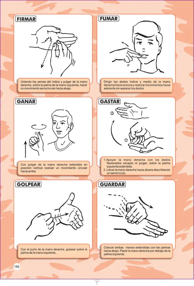 Página 166 de Lengua de señas peruana : guía para el aprendizaje de la lengua de señas peruana, vocabulario básico · 2015