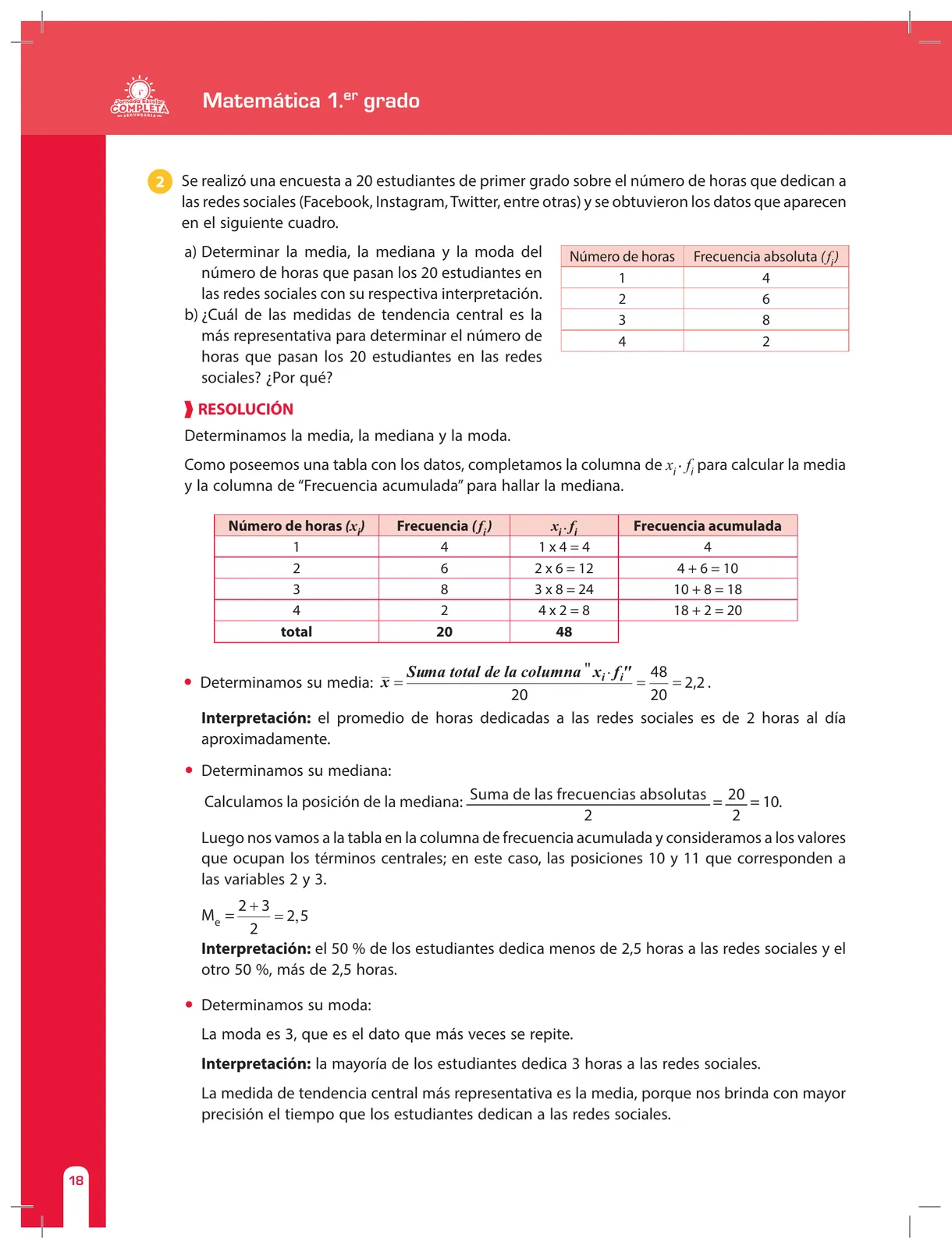 Miniatura página 18 de Matemática 1 : cuaderno de reforzamiento pedagógico - JEC · 2016
