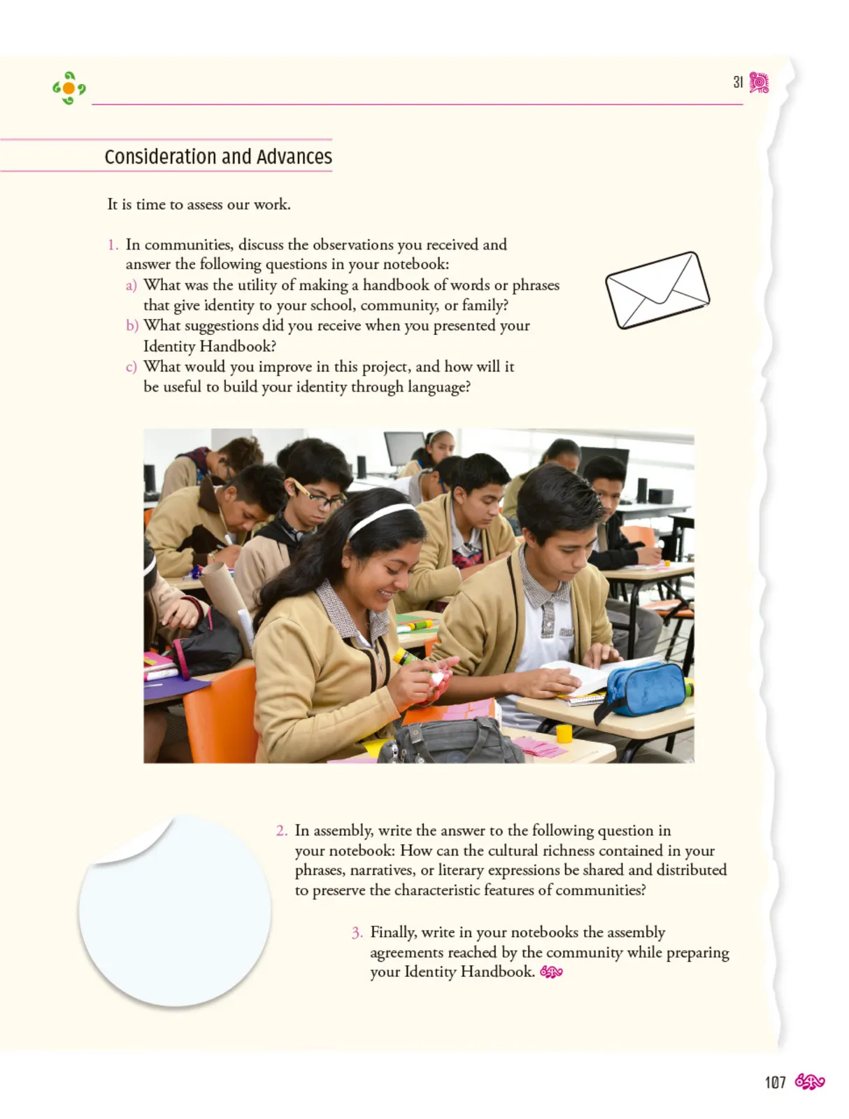 Miniatura página 108 de Uérakua anapu uantakua. Projects and Readings  Libro de Educación Secundaria Grado 1°  Ciclo Escolar 2025 - 2026