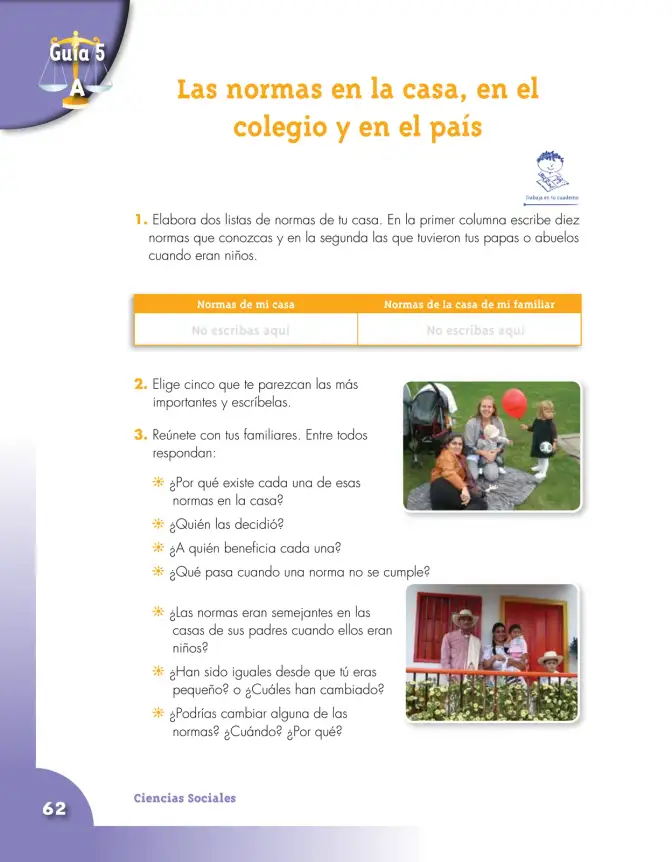 Página 62 de Ciencias Sociales 5° · Cartilla 01
