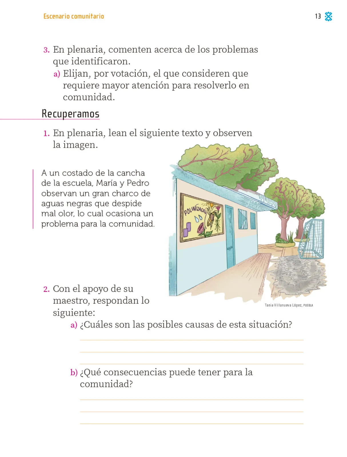 Página 14 de Proyectos Comunitarios. Libro de Educación Primaria Grado 1° Ciclo Escolar 2025 - 2026