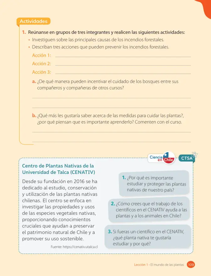 Página 111 de Ciencias Naturales – Tercero Básico | Texto del Estudiante MINEDUC – Descargar PDF · 2024
