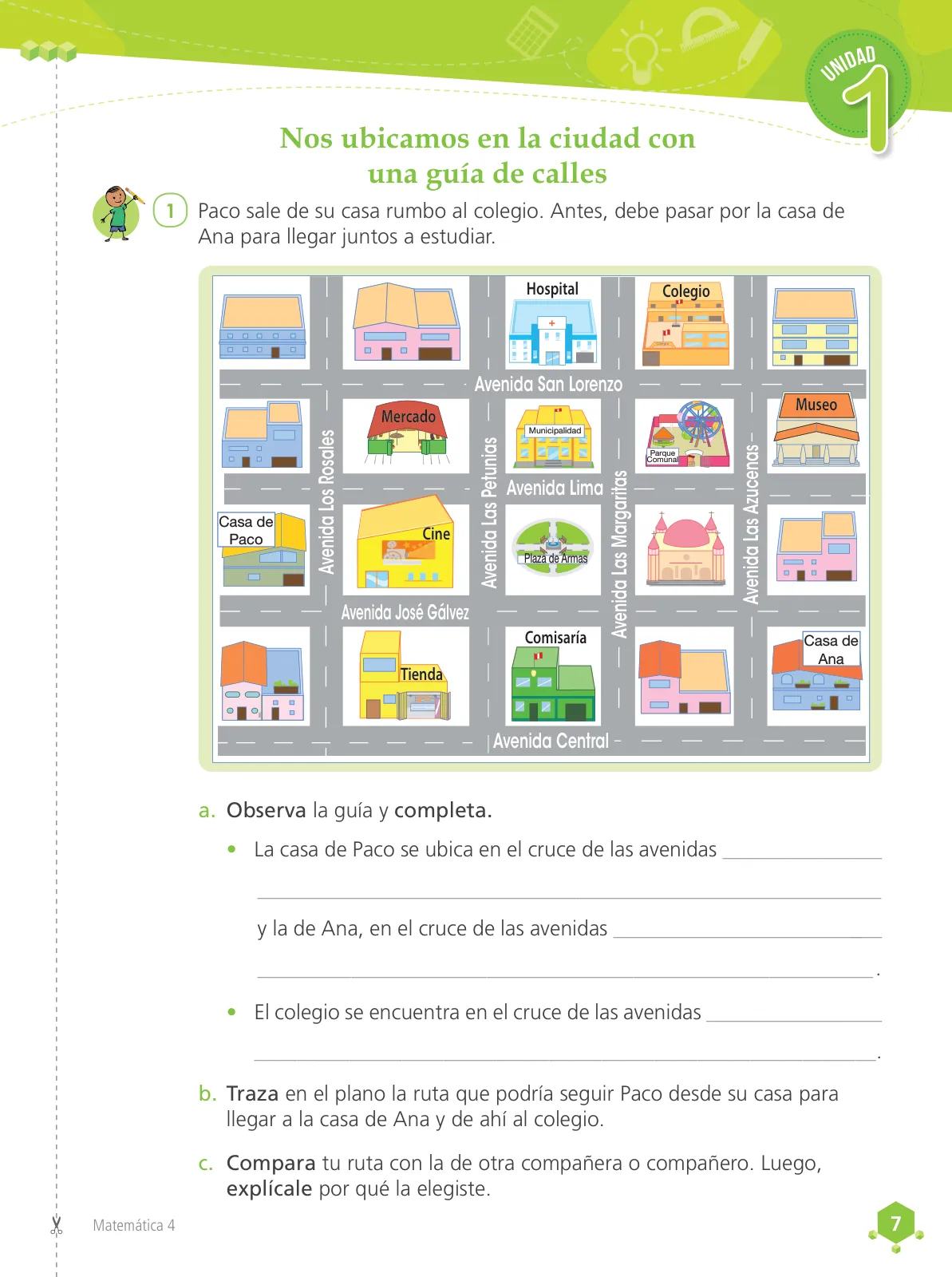 Página 9 de Matemática 4 : cuaderno de trabajo para cuarto grado de Educación Primaria 2019 · 2019