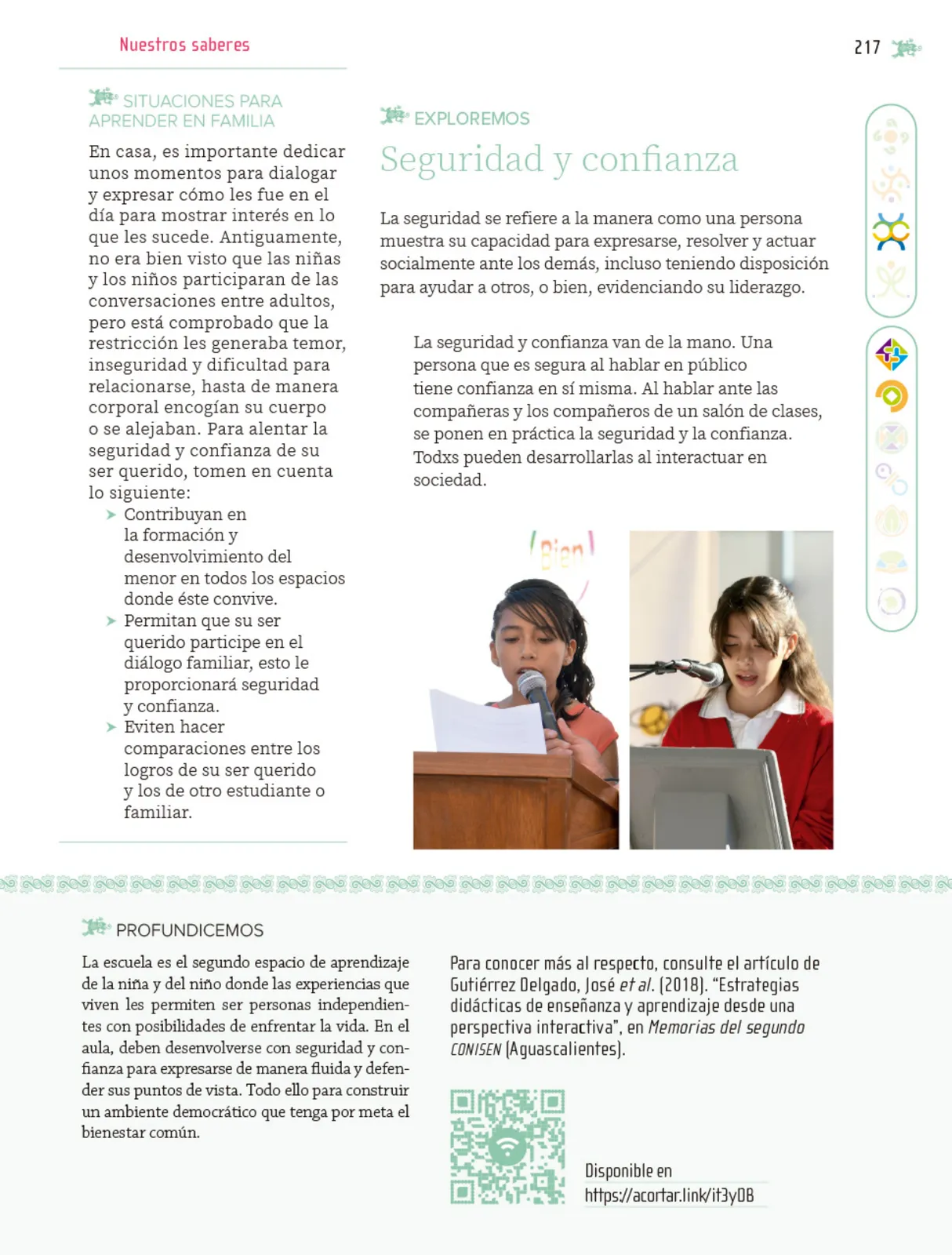 Página 218 de Nuestros saberes: Libro para alumnos, maestros y familia. Libro de Educación Primaria Grado 5° Ciclo Escolar 2025 - 2026