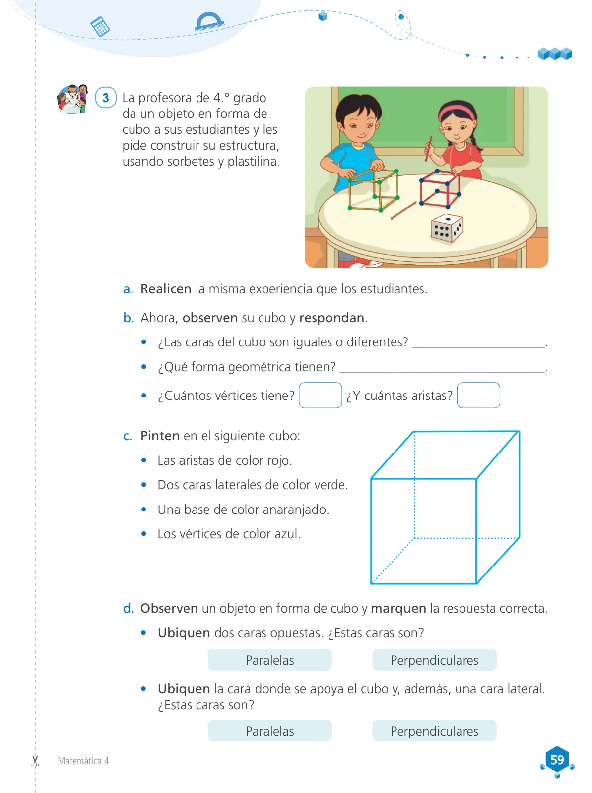 Miniatura página 61 de Matemática 4 : cuaderno de trabajo para cuarto grado de Educación Primaria 2019 · 2019