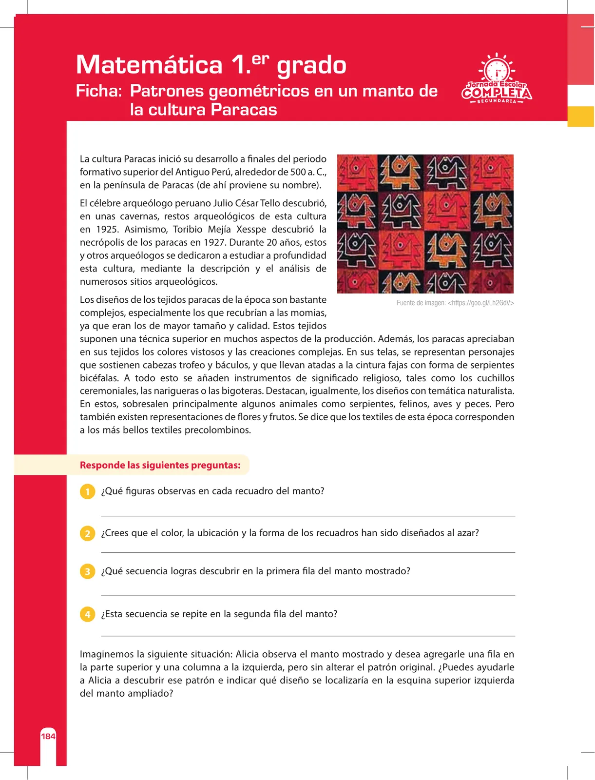 Página 184 de Matemática 1 : cuaderno de reforzamiento pedagógico - JEC · 2016