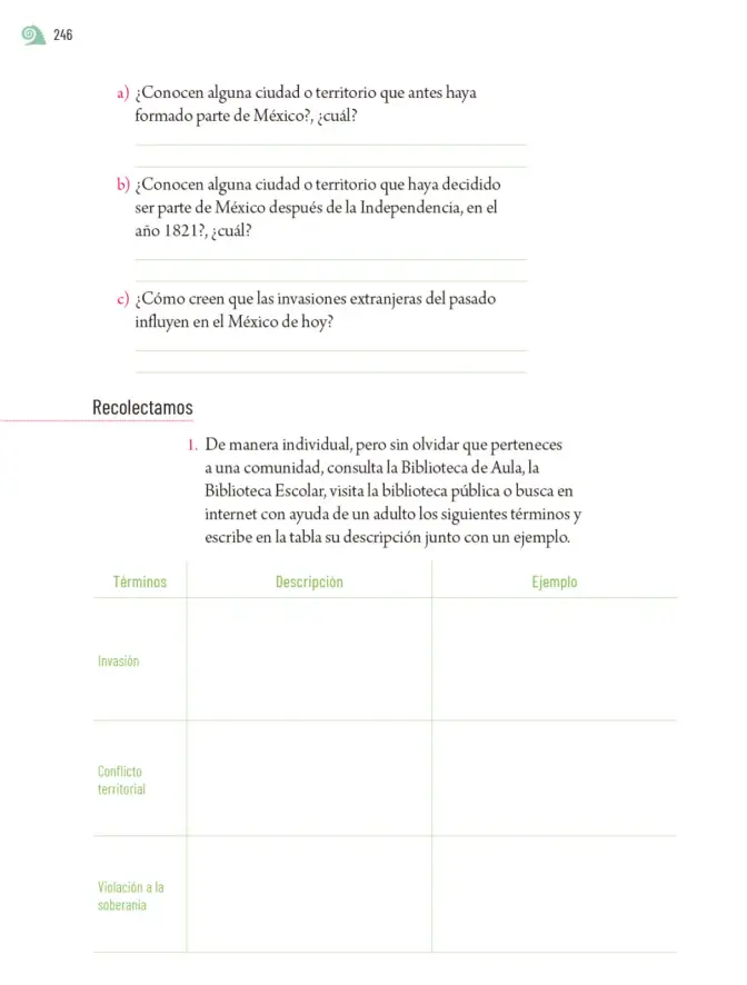 Página 249 de Proyectos de Aula. Libro de Educación Primaria Grado 5° Ciclo Escolar 2025 - 2026