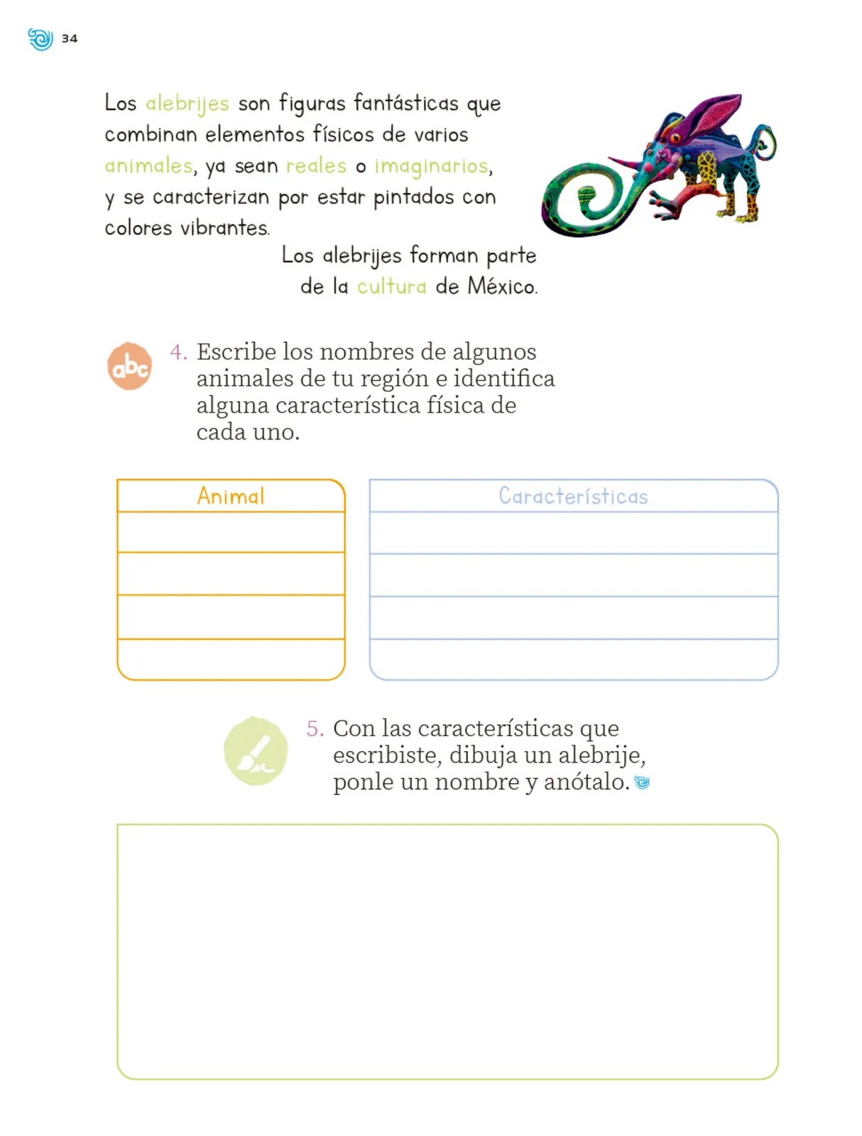 Miniatura página 35 de Múltiples lenguajes. Trazos y palabras.   Libro de Educación Primaria Grado 1°  Ciclo Escolar 2025 - 2026